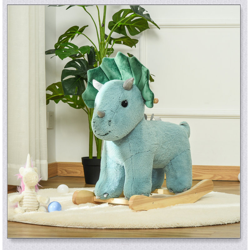 Triceratops à bascule en peluche pour enfants avec sons réalistes pour les tout-petits de 36 à 72 mois, confortable et attrayant