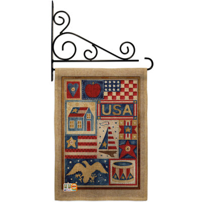 Montage en polyester de 2 côtés 19 x 13 po usa ensemble de drapeau