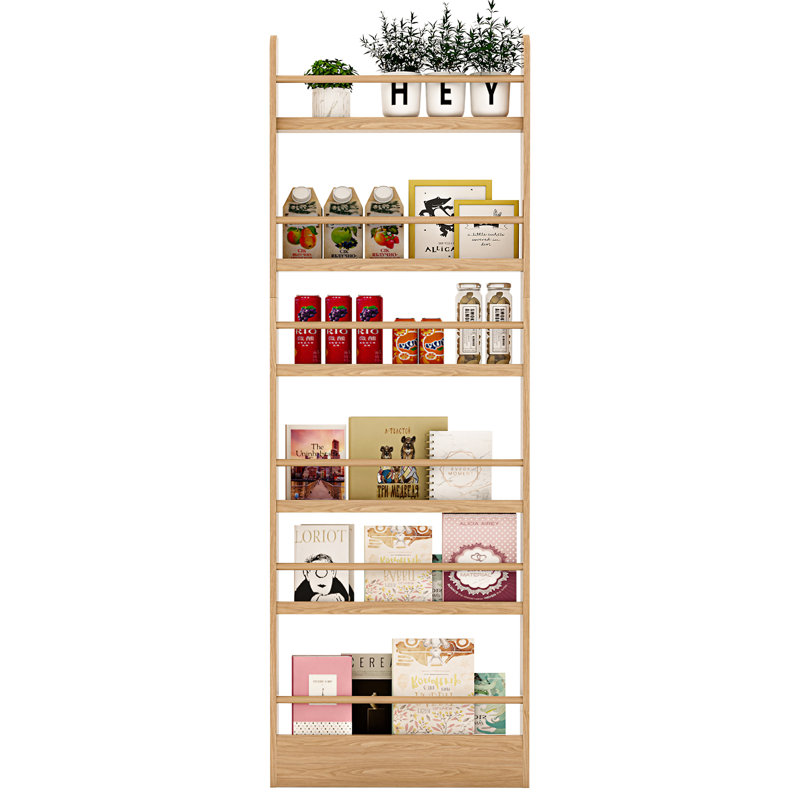 6-Tier Slim Behind-the-Door Bookshelf, 4" Deep Freestanding Narrow Storage Rack for Living Room Bedroom Study