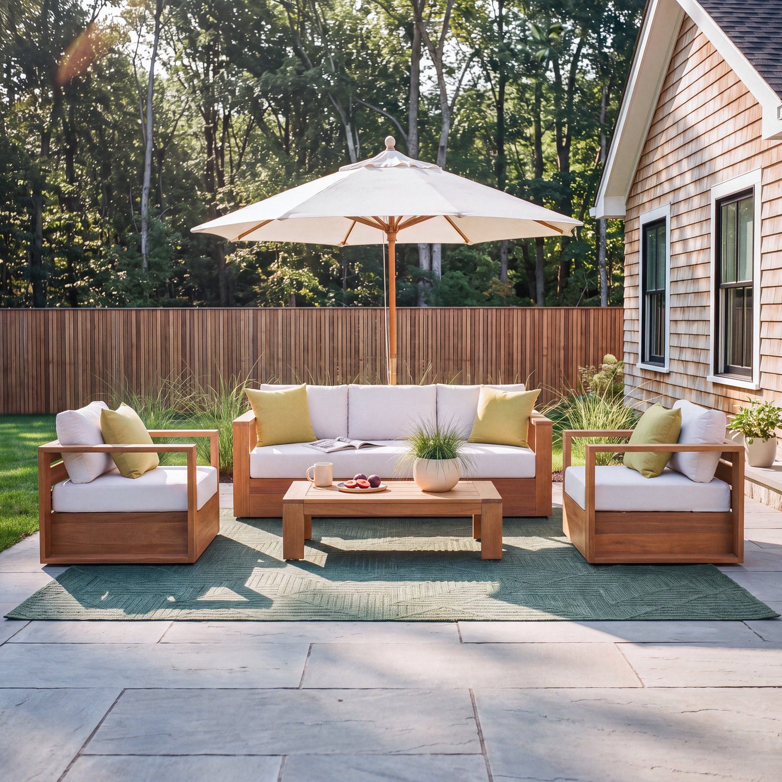Emmett 5-Person Eucalyptus Patio Seating Group