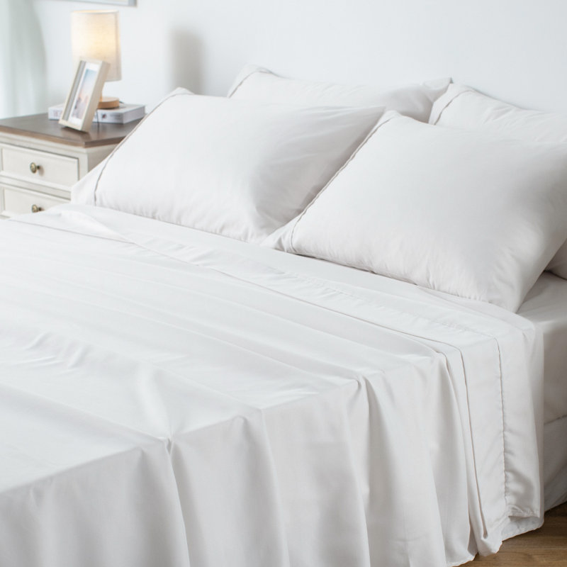 Kasentex 1800 Series Soft Microfiber Sheet Set - White California King, California King Sheet Set with 2 Pillowcases