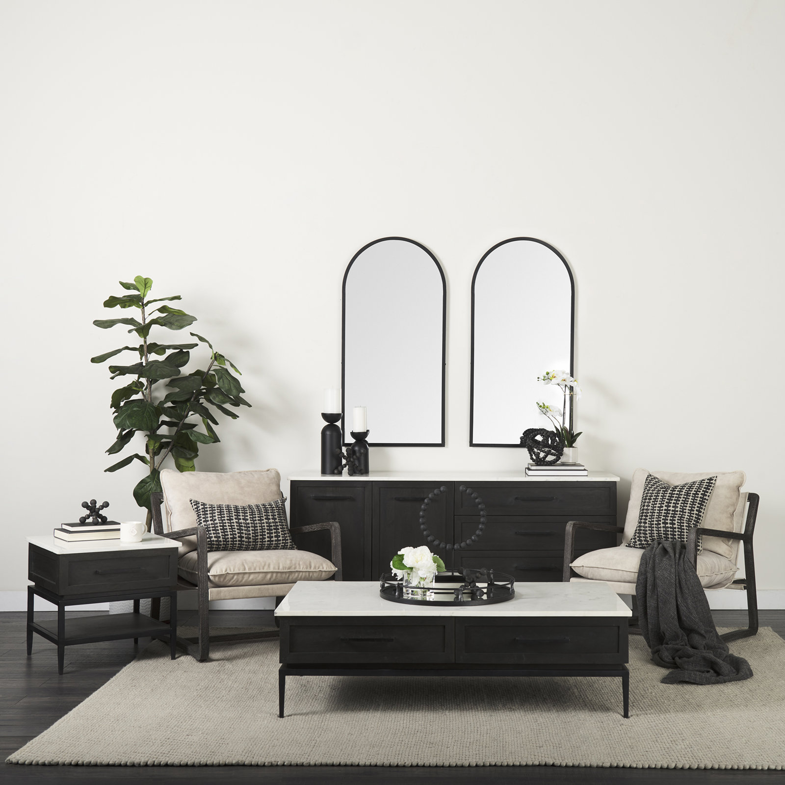 Margorie 22" Genuine Marble End Table