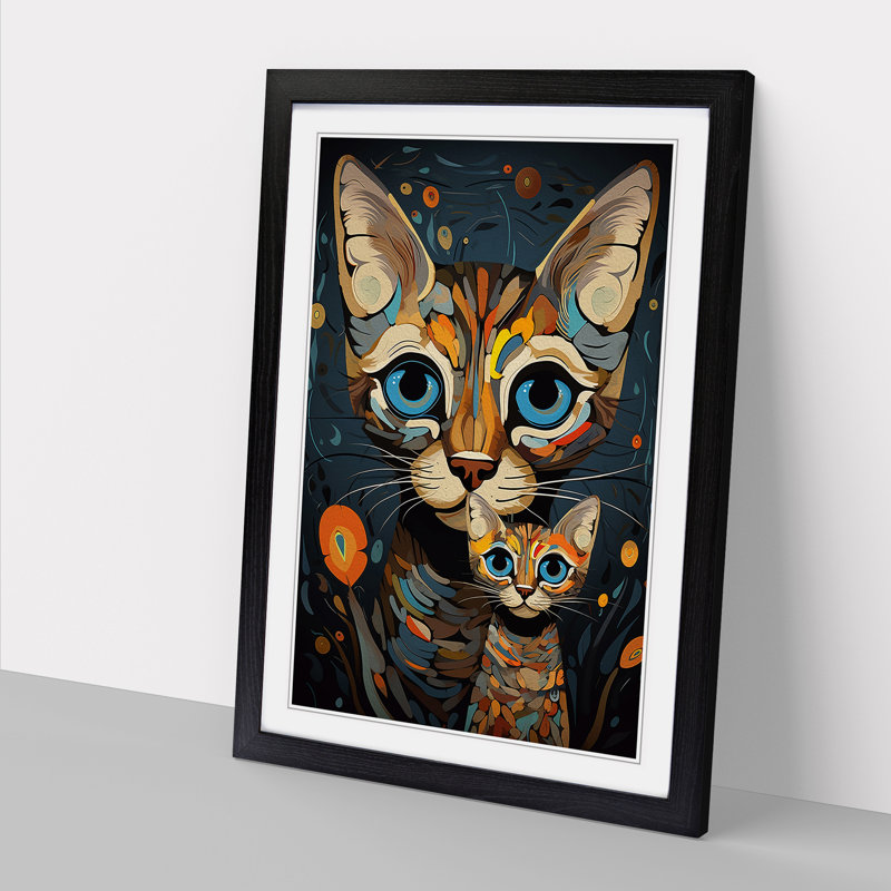 Bengal Cat Dadaism No.2 - Framed Print, 34cm H x 25cm W x 2cm D, Black Framed