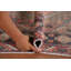 Tapis rose à motif géométrique traditionnel 6 x 10