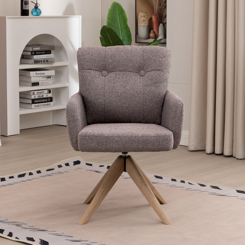 70cm H Polyester Blend Upholstered Upholstered Back Armchair, Pink