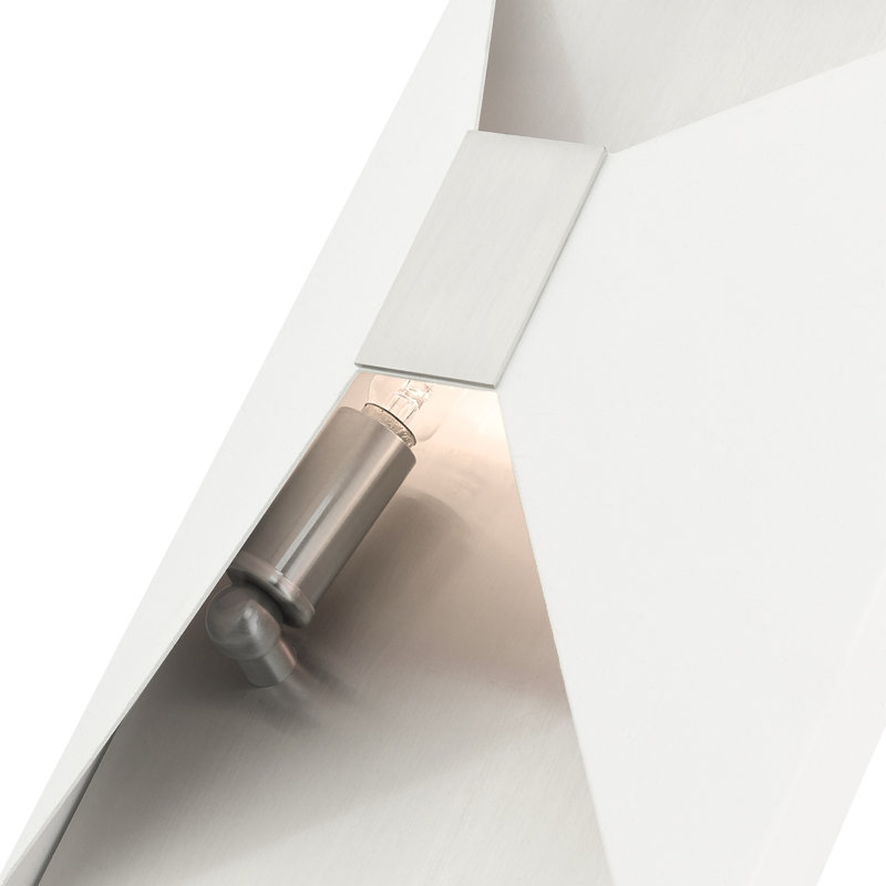 Engela Flush Mounted Sconce, White/Brushed Nickel