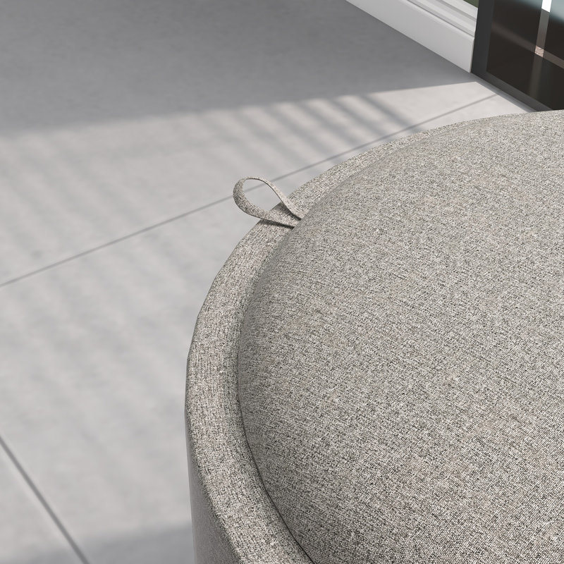Round Storage Ottoman Coffee Table With Flip Top Tray,Living Room Table