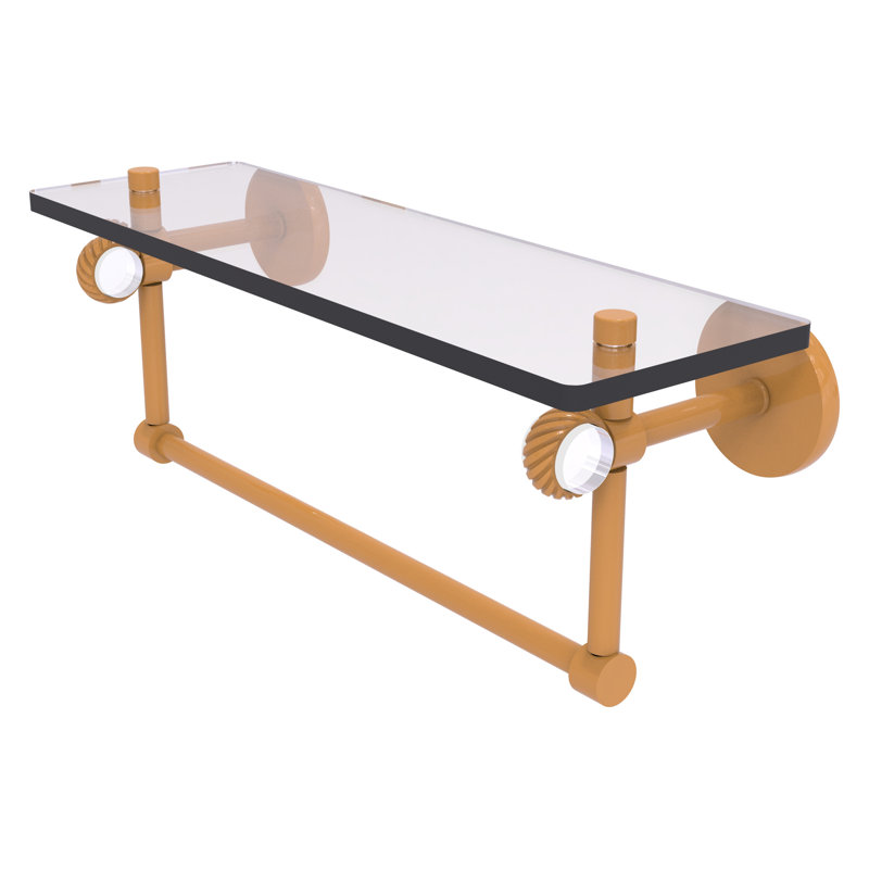 Tablette flottante avec barre à serviettes Clearview, H 6,2 po x l 16 po x P 5,65 po, Jaune doré