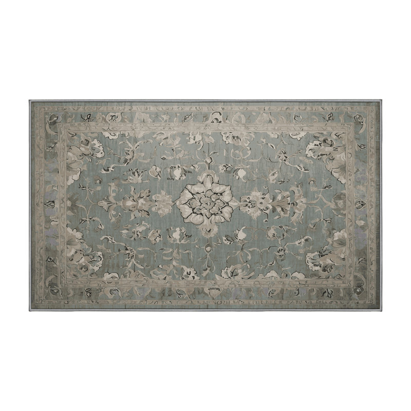 Tapis gris lavable à la machine, Rectangle de 5 pi x 8 pi