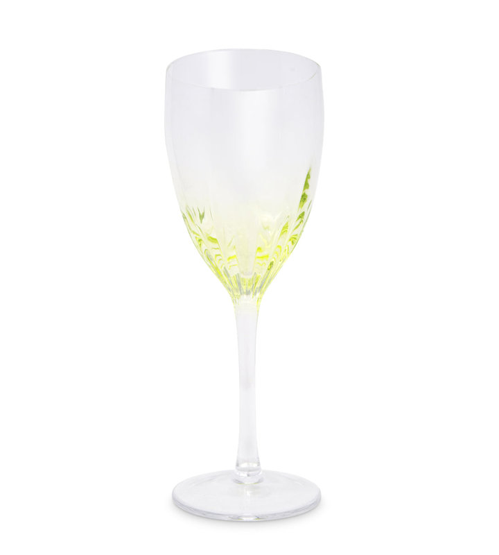 Optic Wine Glasses with Color Gradient, 6 Pc, Green