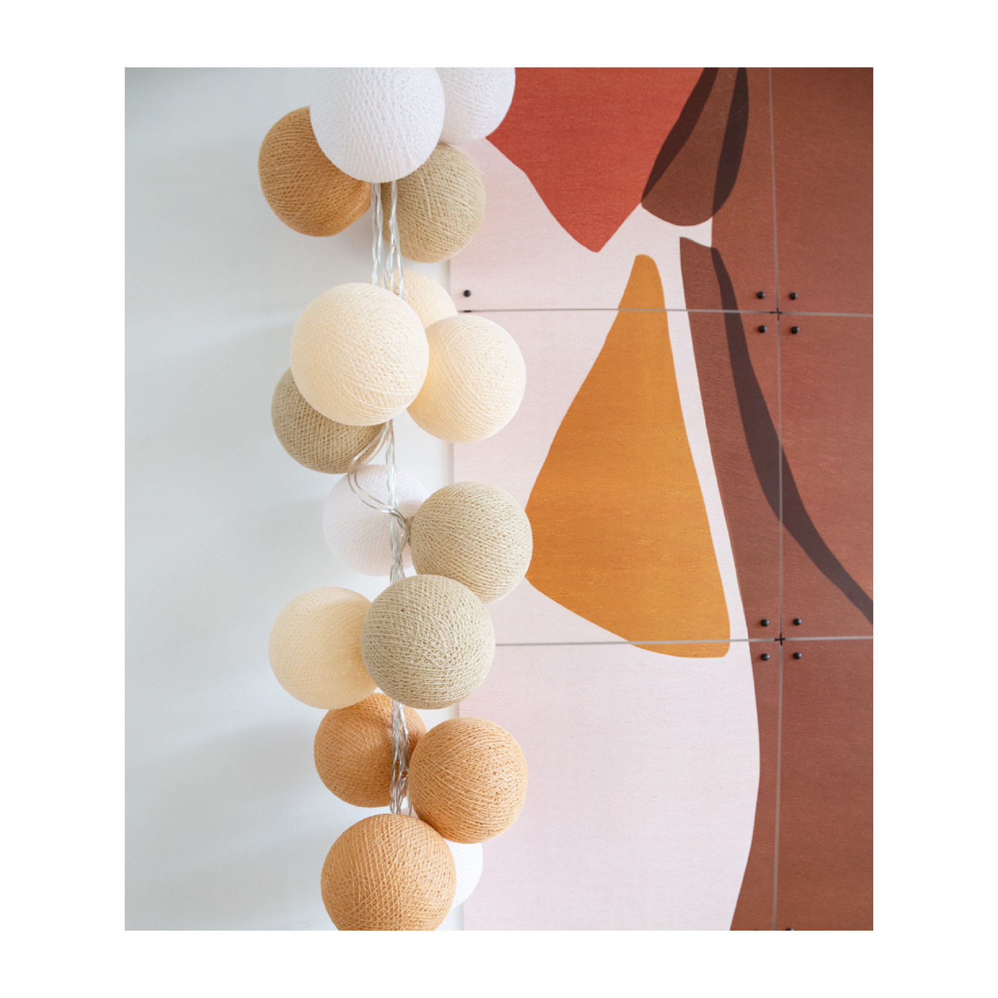 149'' Globe String Lights, 20 Lights, 5" H x 149" L x 5" D, Yellow/White