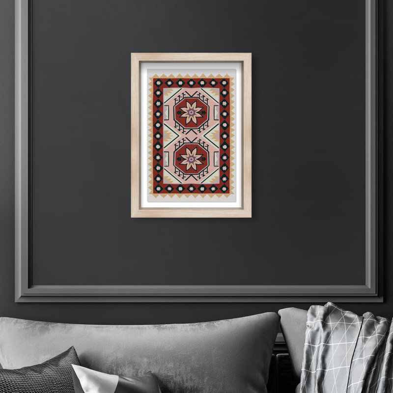 Daylight Damask Print by Oliver Gal, 25.5"H x 17.5"W, Natural Oak Shadowbox