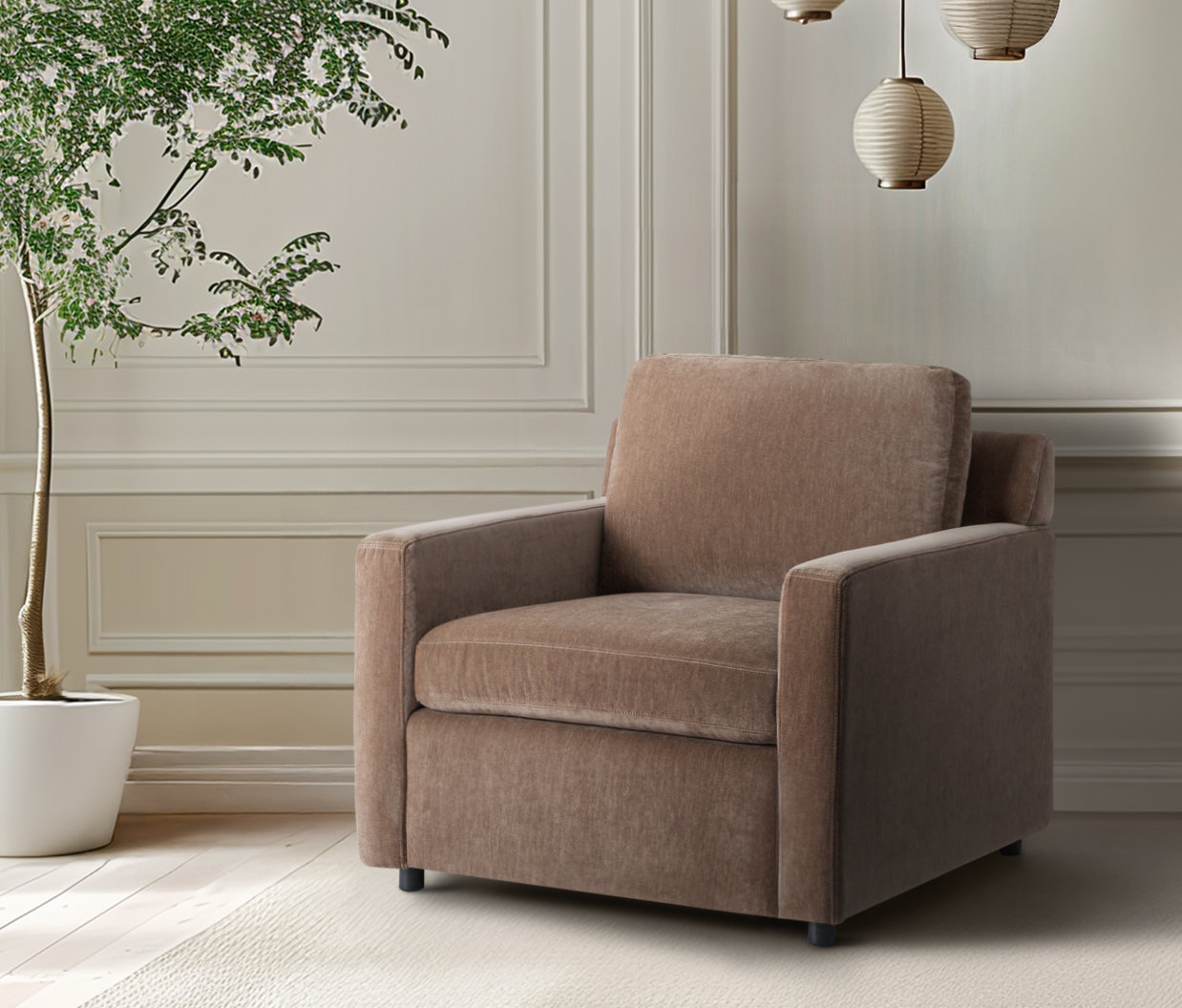Jorgenson Armchair, Chocolate Performance Chenille