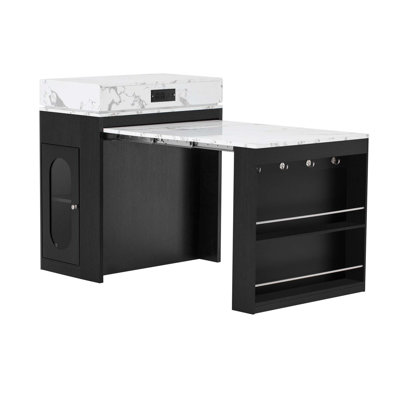 Modern Extendable Dining Table With Power Outlet And Smart Storage