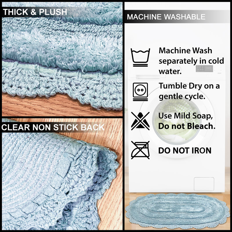 Crouseville Bath Rug, Powder Blue
