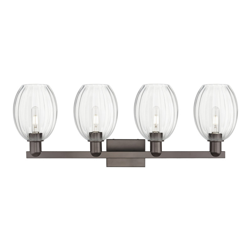 Eldon - Luminaire de salle de bain à abat-jour cloche 36 po 4 lumières, Oil Rubbed Bronze, Clair