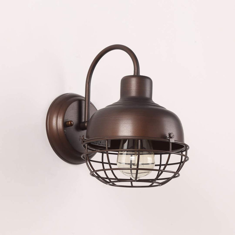 Luminaire de grange bronze huilé à 1 lumière à intensité variable Karns