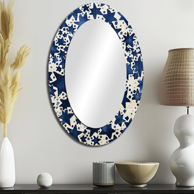 Starry Night Skies - Miroir mural moderne bleu ovale