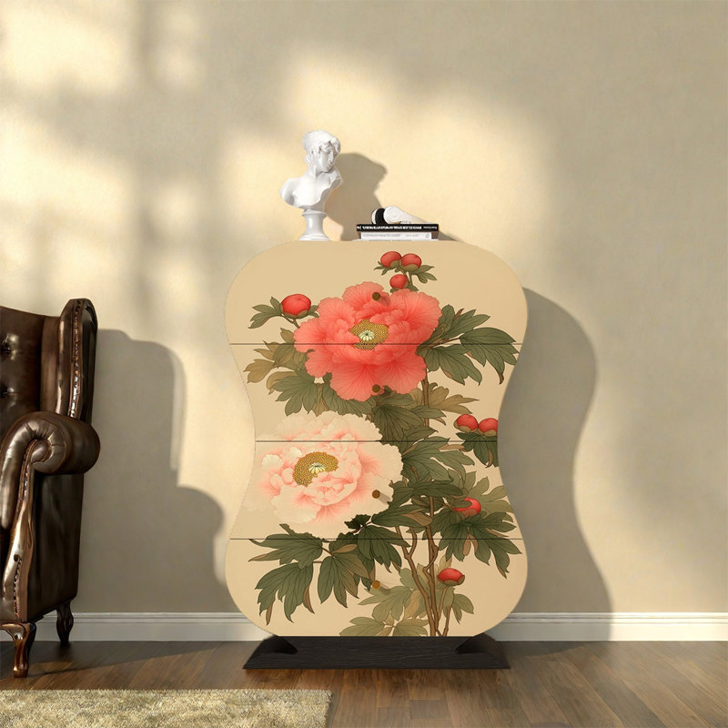 Armoire de rangement décorative en bois de frêne massif