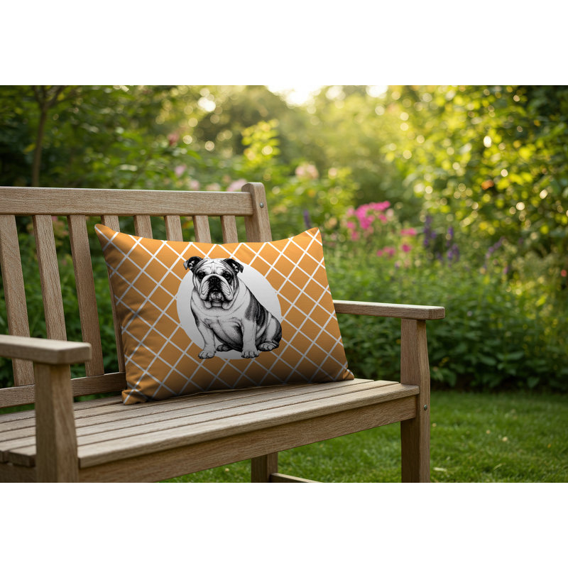Oreiller réversible intérieur / extérieur Bulldog, 25 x 18, Orange