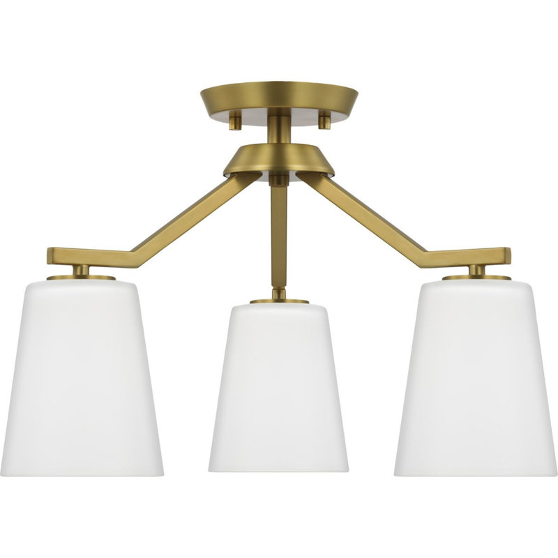 Lustre classique / traditionnel 3 lumières Shanka, Or brossé