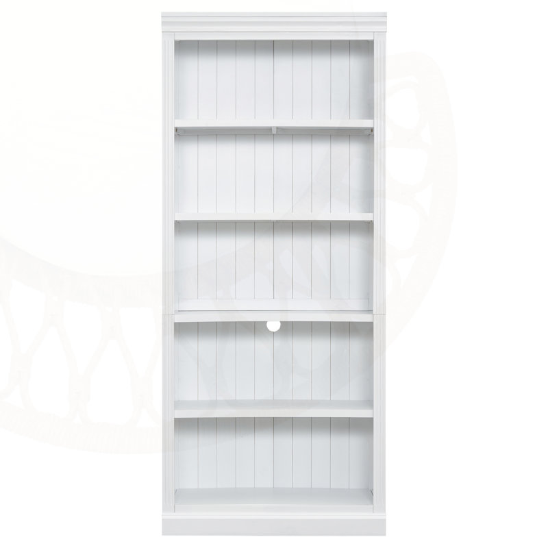 Bibliothèque de 83,4 po de hauteur avec bande lumineuse, Blanc