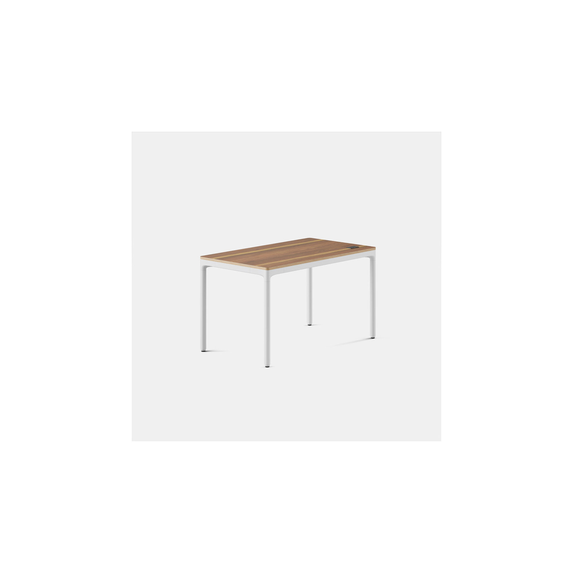 Four Leg Standing Desk, 44.6" H x 48" W x 27" D, Walnut, White