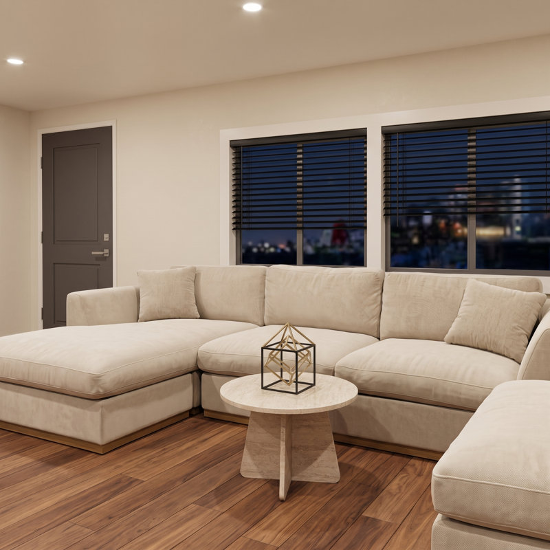  Round Travertine Look Coffee Table, Modern Faux Stone Accent & End Table for Living Room - 28.3"