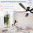52 In. Black 5 Abs Blades Flush Mount Standard Ceiling Fan With Led Light And Remote