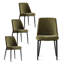 Ensemble de salle à manger ronde avec table à pied centrale et 4 chaises rembourrées-844705145