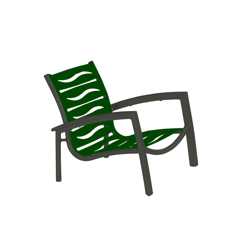 South Beach Outdoor Lounge Chair, Shell, Forest Green Vinyl