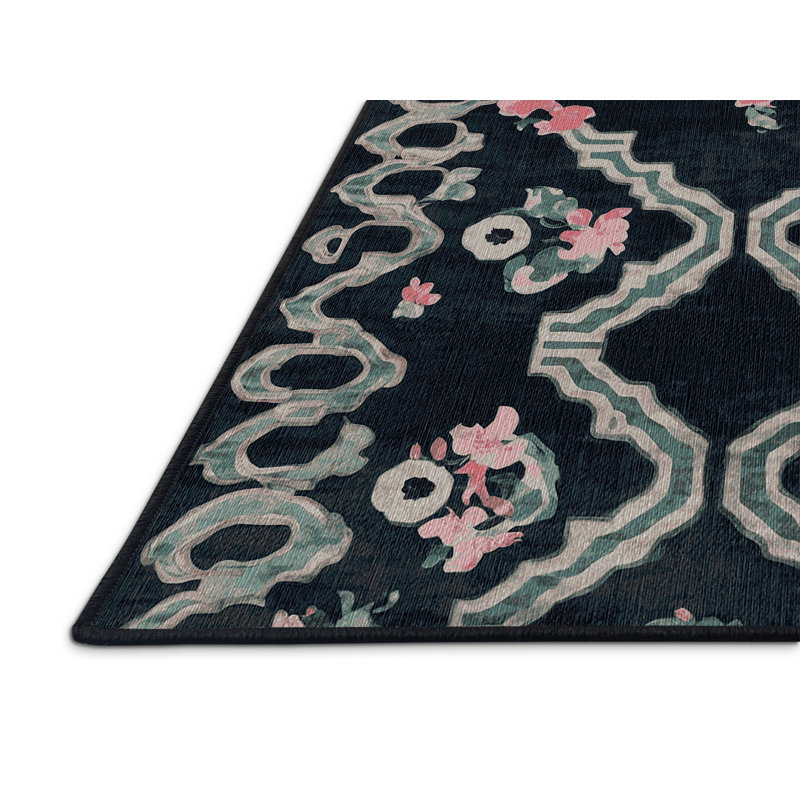 Machine Washable Gray Area Rug, Square 7'