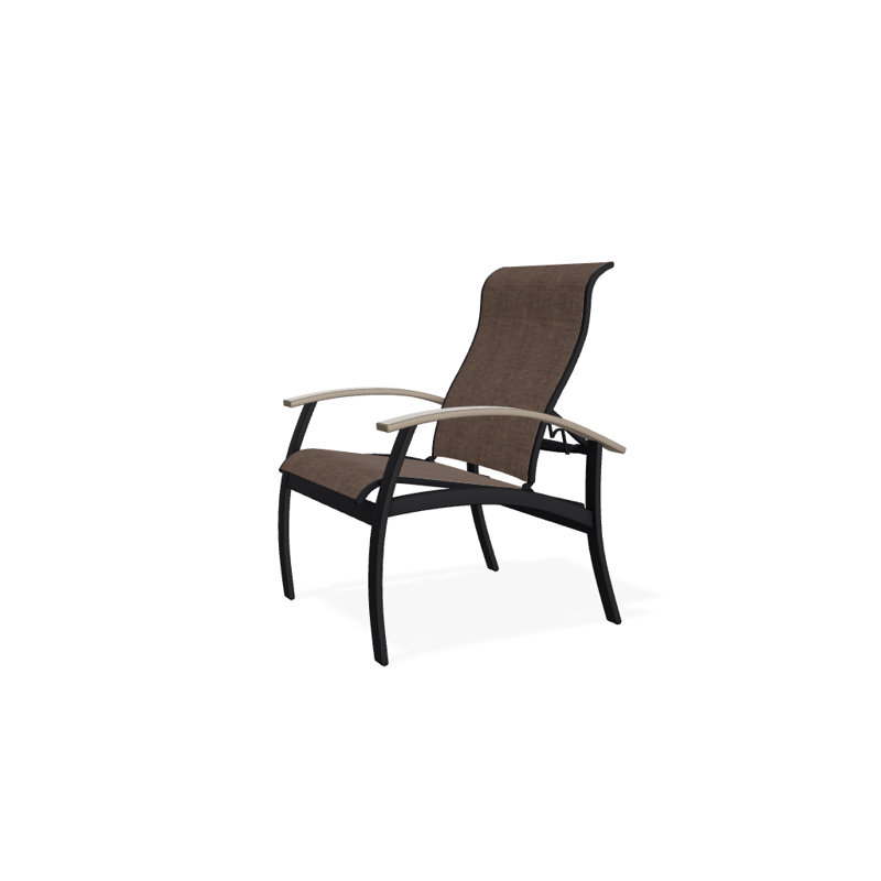 Chaise de patio Askar, Désert, Moka Sunbrella®, Noir texturé
