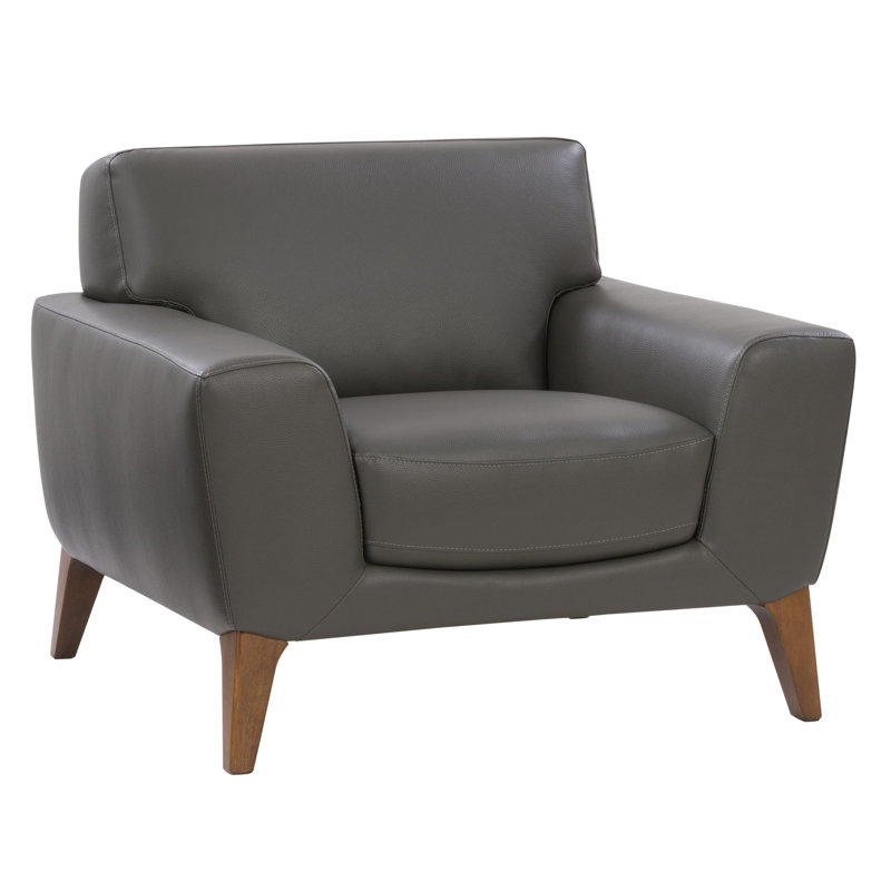 Fauteuil de 40,25 po de largeur Nely, Similicuir gris