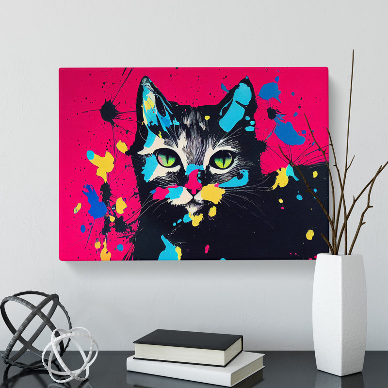 Cat Splashed Vol.1 Abstract - Wrapped Canvas, 40cm H x 60cm W x 3cm D