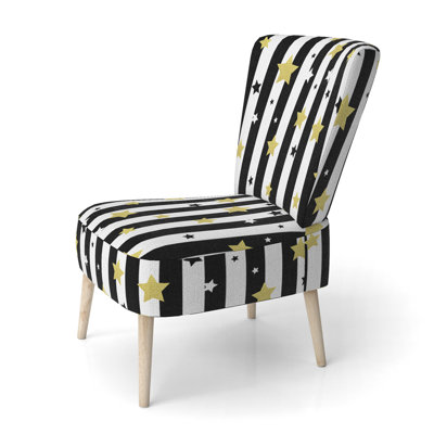 Chaise d'appoint décorative à motif de rayures dorées Gold Strips