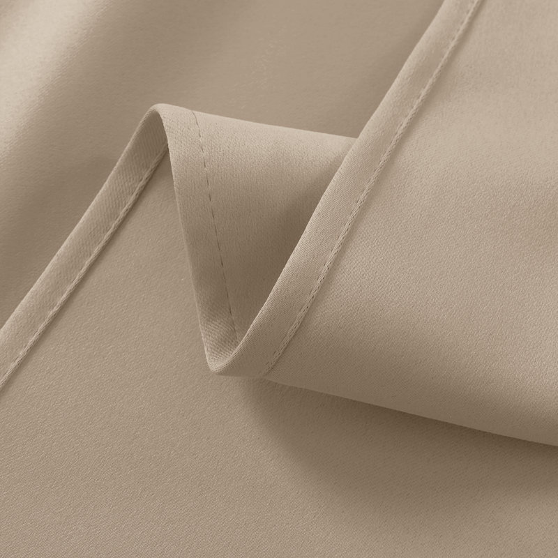 Iknoor Room Darkening Curtain Pair, 117 W x 137 D cm, Cream