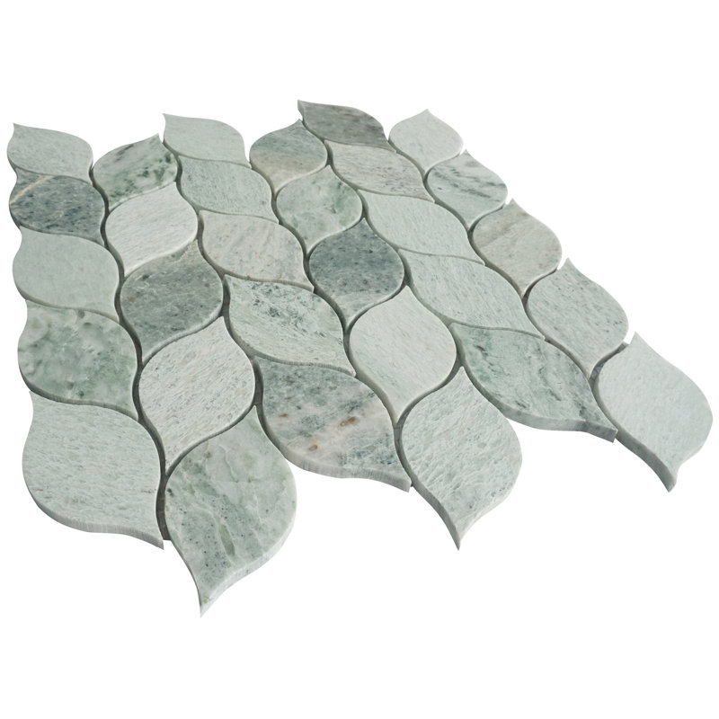 Polished 2" x 4" Marble Leaf Mosaic Wall & Floor Tile