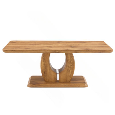 Modern Simple Luxury Rectangular Coffee Table In Wood Color. The Computer Desk.