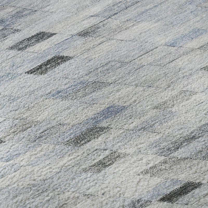Tapis géométrique Premium lavable à la machine Honig AMF1660, Rond 8 pi