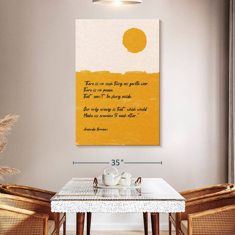 Tergel Gentle War Quote, 51" H x 34" W