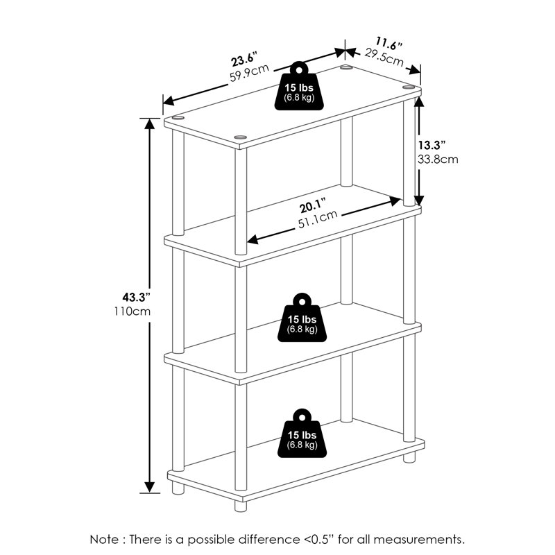 Johnston Plastic Etagere Bookcase, White
