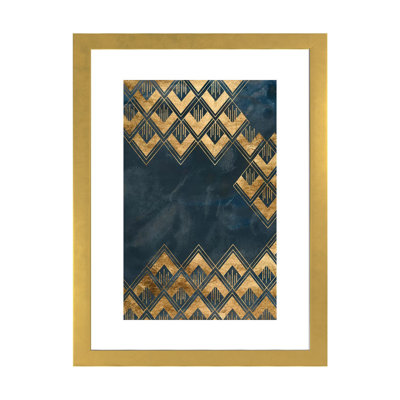 " Deco Pattern in Blue III " Print