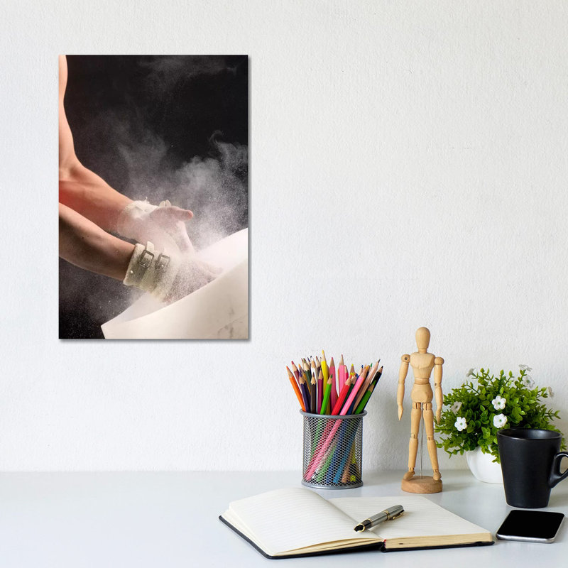 Male Gymnast Putting Chalk On His Hands, Bainbridge Island, Washington State, USA by Panoramic Images - Gallery-Wrapped Canvas Giclée on Canvas