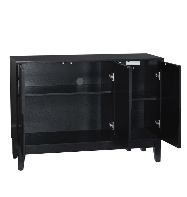 Buffet 44,3 po Mid Century Modern, Noir