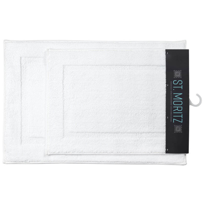 St Mortiz Microfiber Non-Slip Bath Rug, Bright White