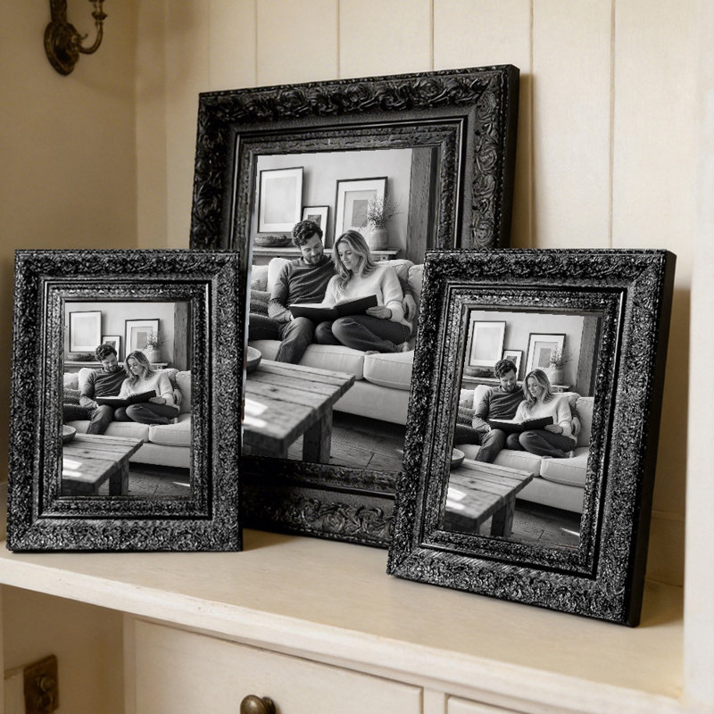 Cadre photo noir 3 pièces 8 "x 10" avec cadre PS noir, Noir, 3, 8 po x 10 po