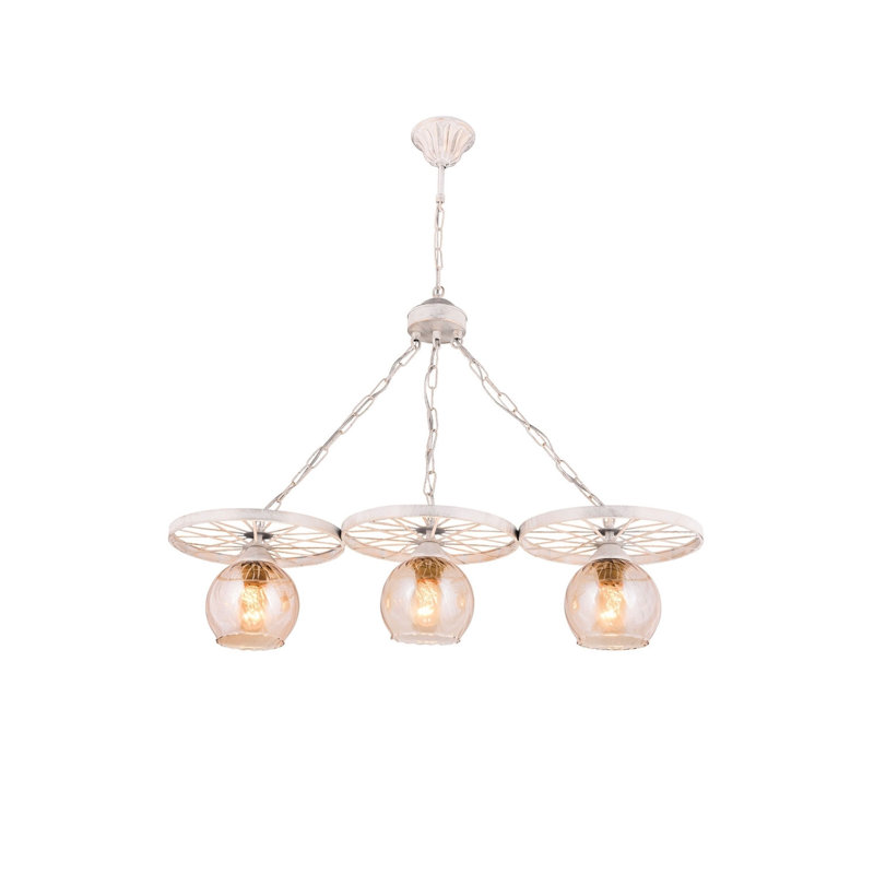 Lustre unique à 3 lumières Sheraden, Transparent, Argent