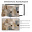 Très grand art mural imprimé sur tissu - Blocs géométriques abstraits bleus bruns - Décoration de bureau moderne - "Assemblage requis (cadre non fini)"-130840191