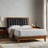 Bobbi Mid-Century Modern 78.5'' W Genuine Leather Solid Wood Platform Bed with Charging Ports-253699266-253699271